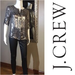 J. CREW Collection Metallic Blouse